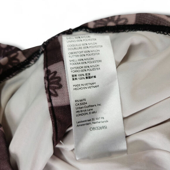 EUC UO Urban Outfitters Riko Bodycon Shirt Dress Sz. S Retro Floral Mesh Mini - Picture 5 of 7